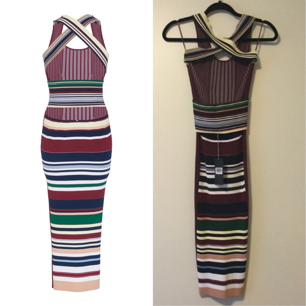 Sportmax Moneta Ribbed Dress ColorBurgundy - Picture 4 of 8